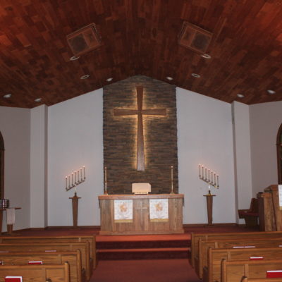 sanctuary with cross